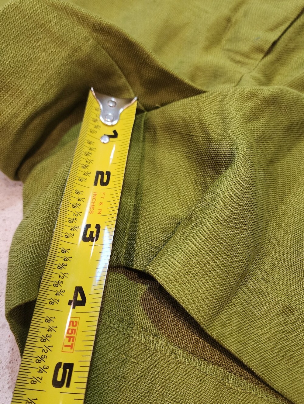 Aritzia Wilfred Linen Blend Shorts Women's Size 4 Olive Green Pleated High Waist - Picture 4 of 10